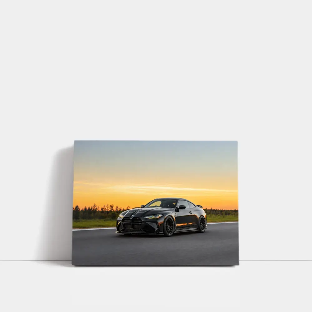 Black BMW M4 Coupe Sunset Track – Wall Art