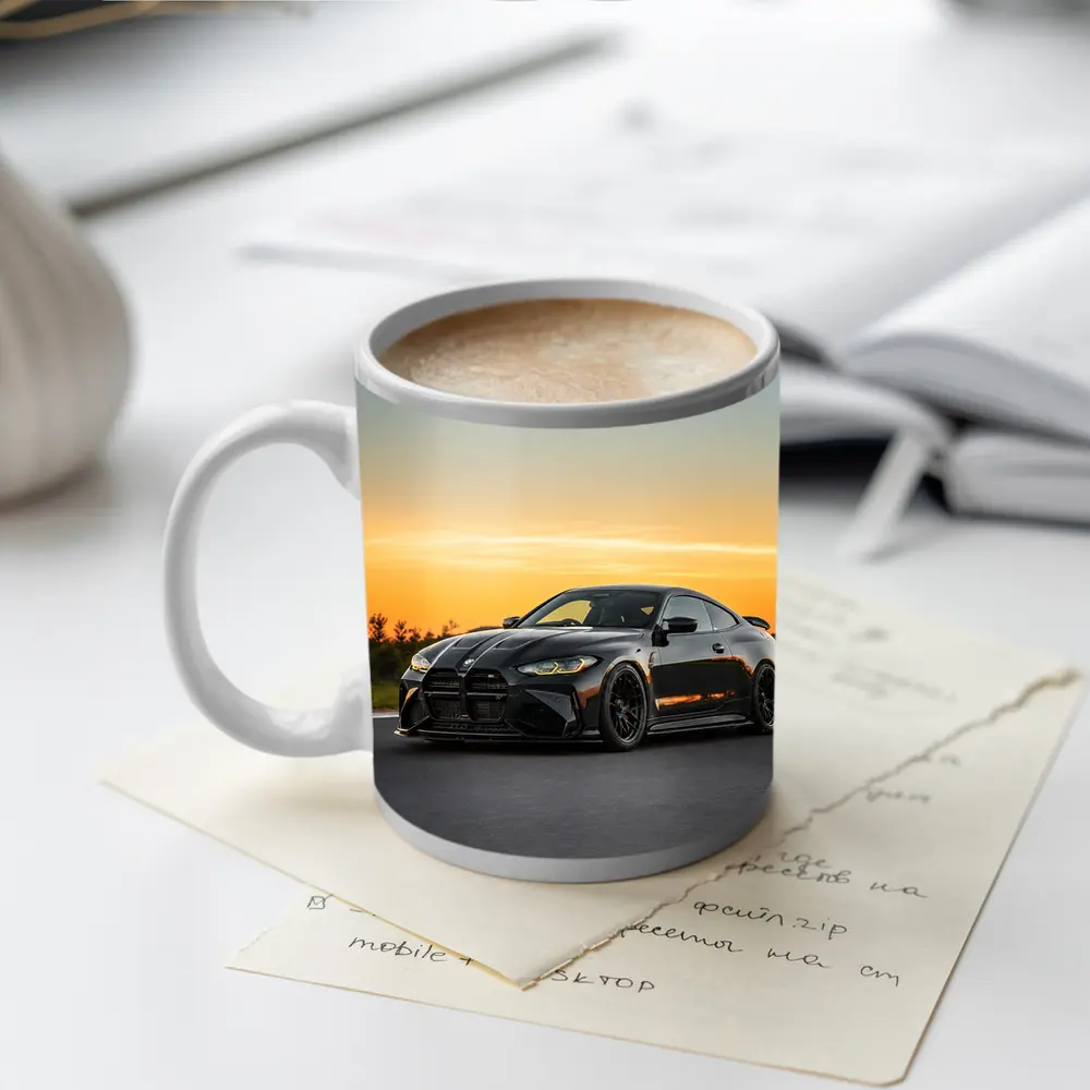 Black BMW M4 Coupe Sunset Track – Mugs
