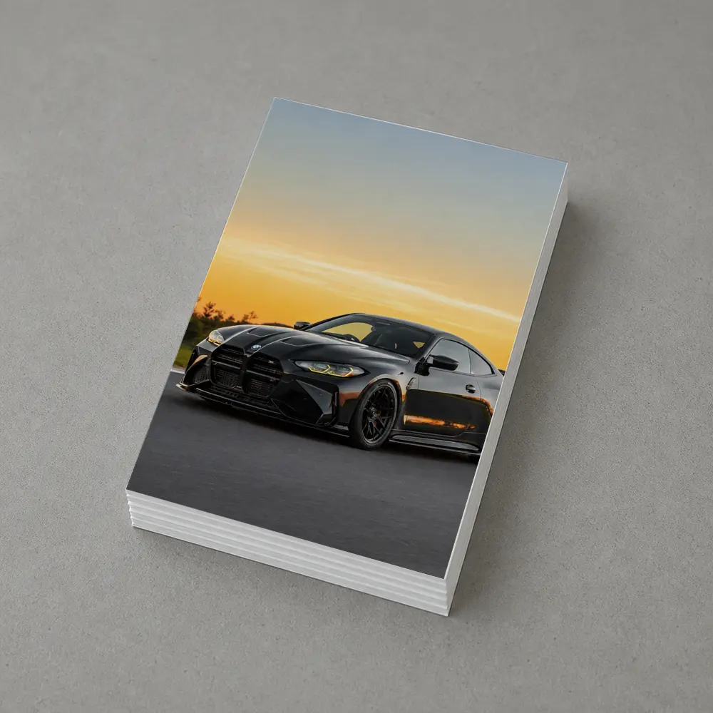 Black BMW M4 Coupe Sunset Track – Postcards