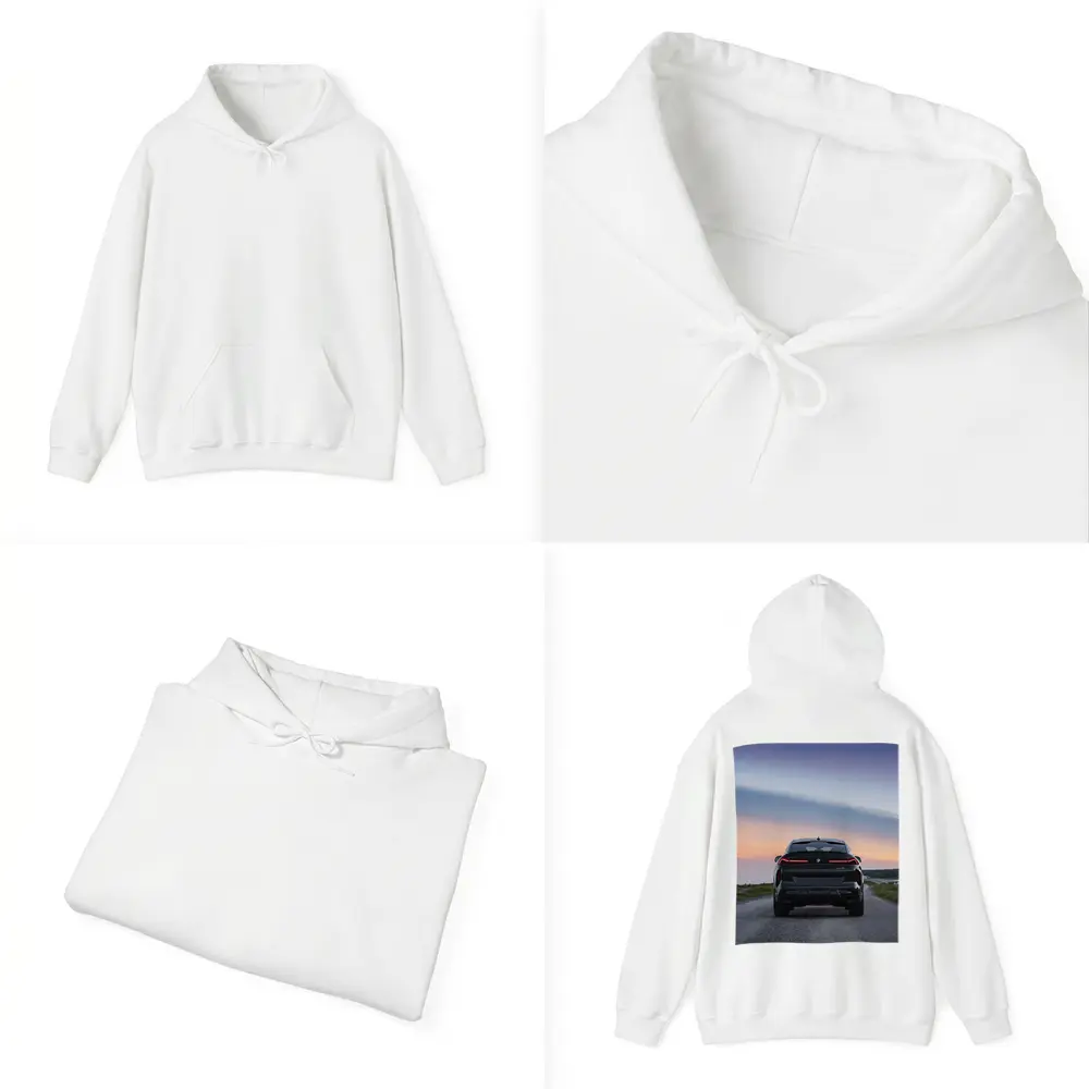 BMW X6M Rear View Sunset Road – Hoodies
