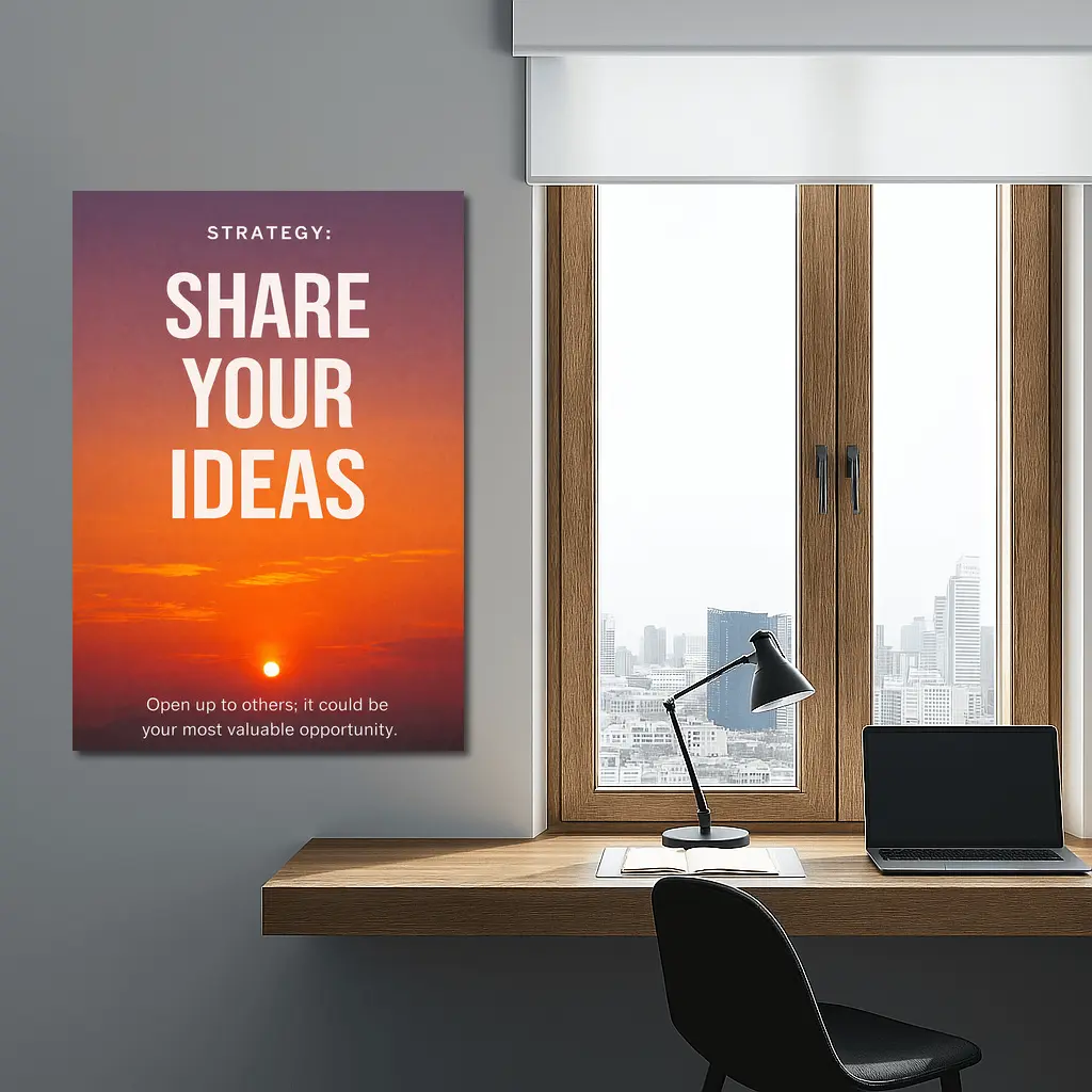 Share Your Ideas Sunset Motivational Quote – Wall Art