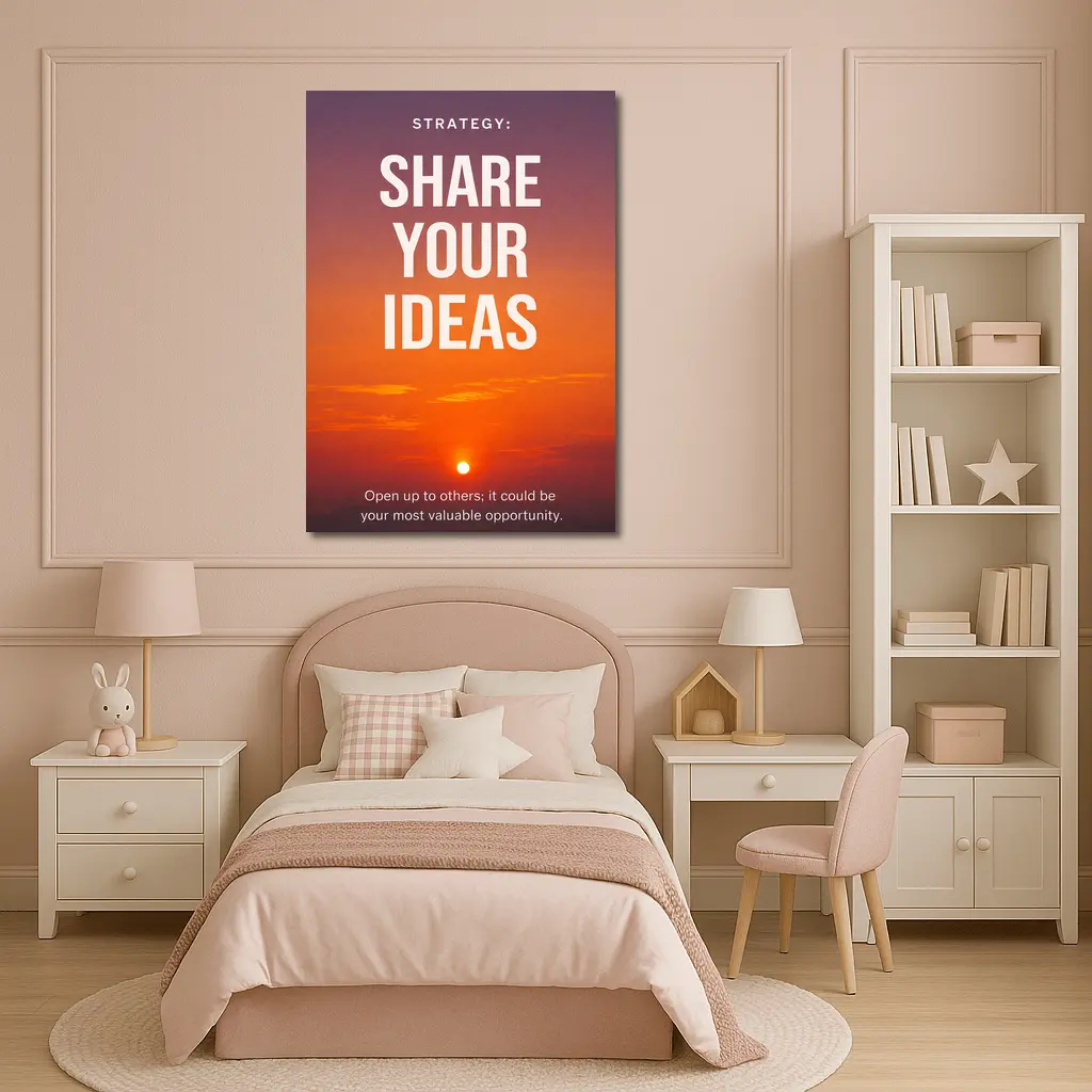 Share Your Ideas Sunset Motivational Quote – Wall Art
