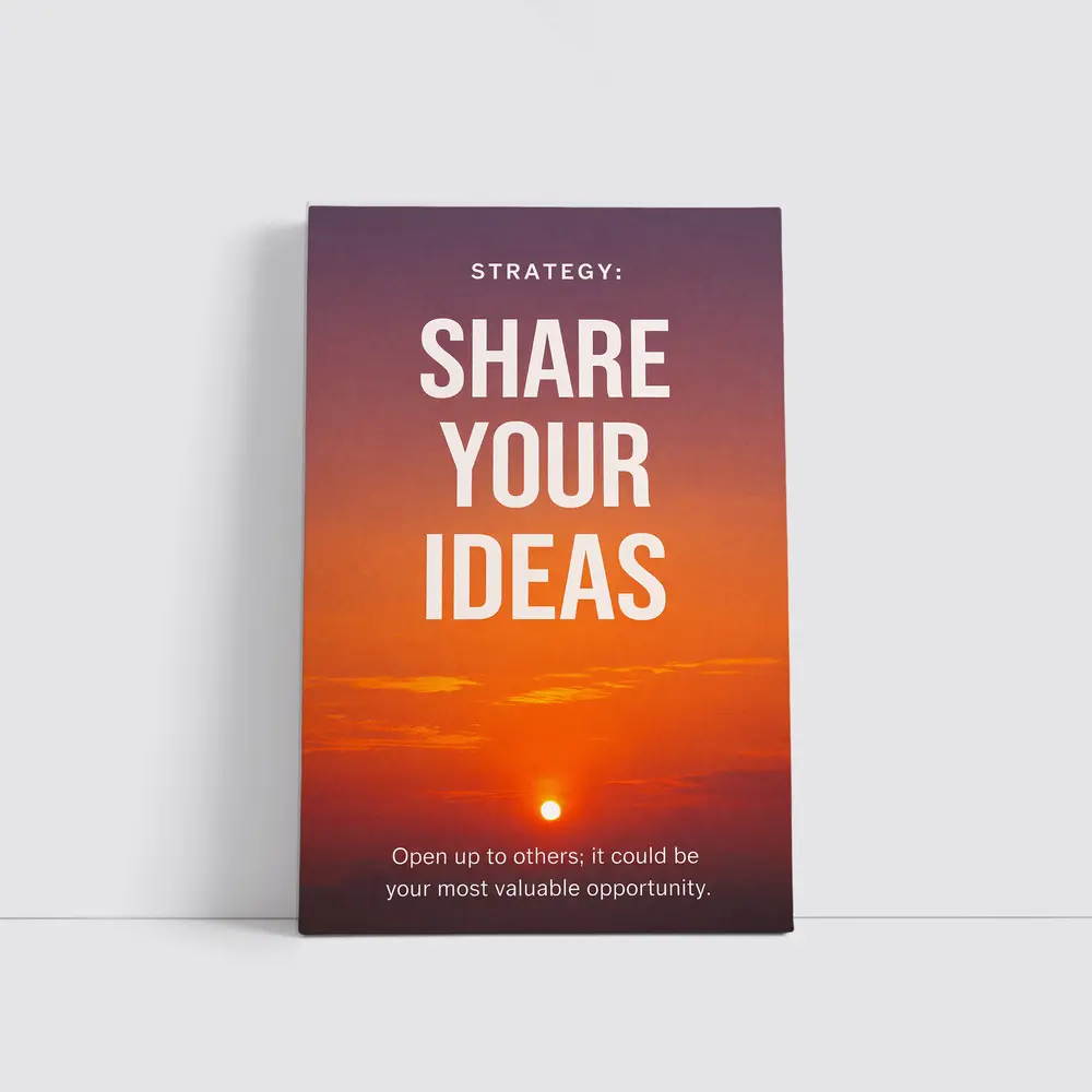 Share Your Ideas Sunset Motivational Quote – Wall Art