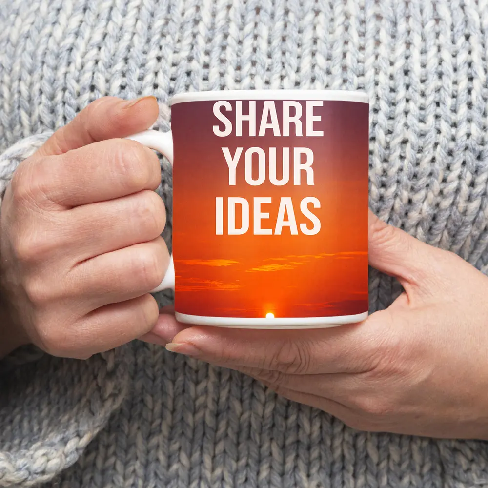 Share Your Ideas Sunset Motivational Quote – Mugs