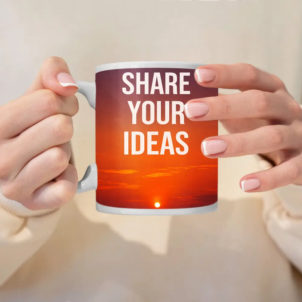 Share Your Ideas Sunset Motivational Quote – Mugs