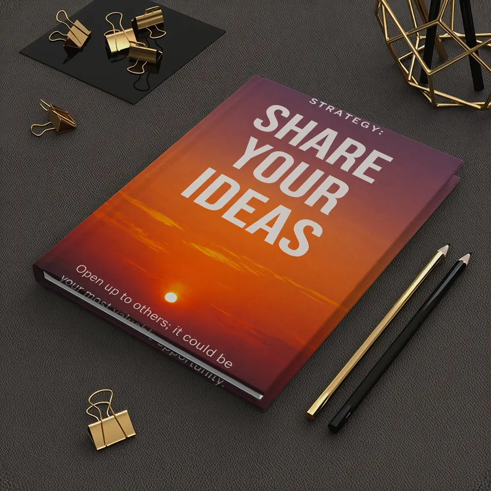 Share Your Ideas Sunset Motivational Quote – Notebooks