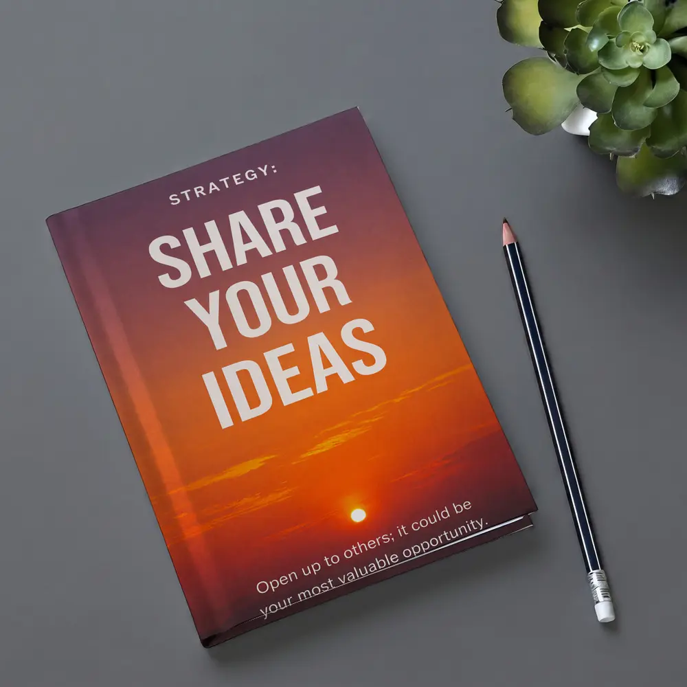 Share Your Ideas Sunset Motivational Quote – Notebooks