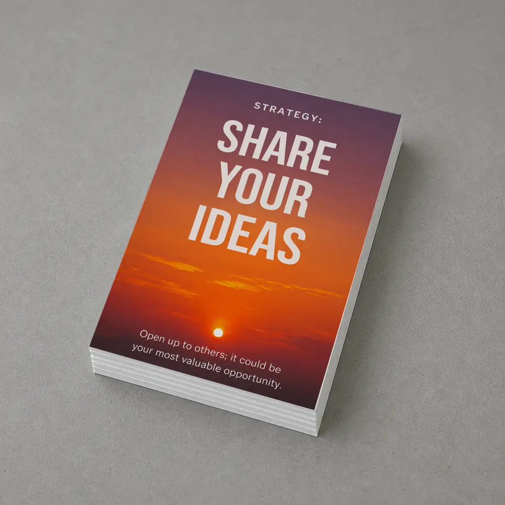 Share Your Ideas Sunset Motivational Quote – Postcards