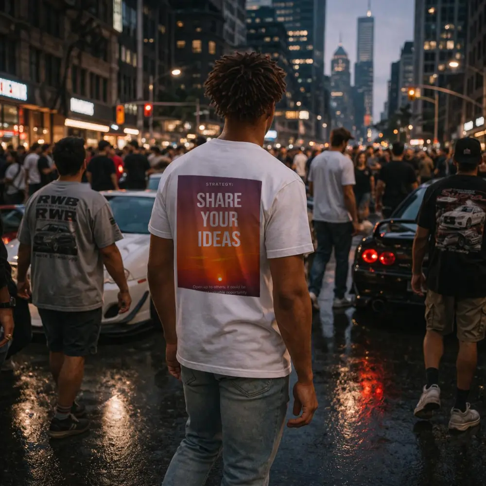 Share Your Ideas Sunset Motivational Quote – T-Shirts