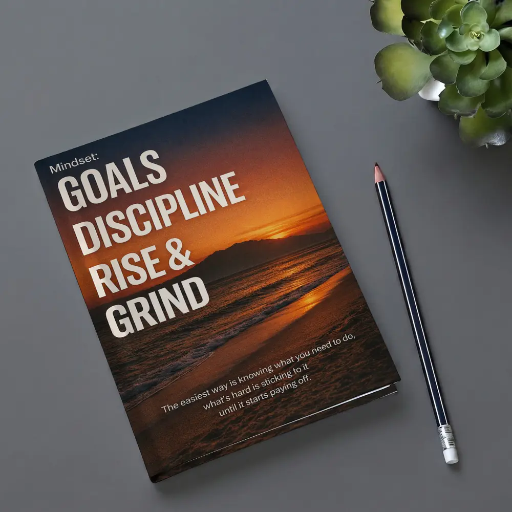 Goals Discipline Rise Grind Sunset Motivational – Notebooks