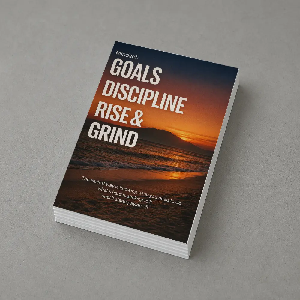 Goals Discipline Rise Grind Sunset Motivational – Postcards