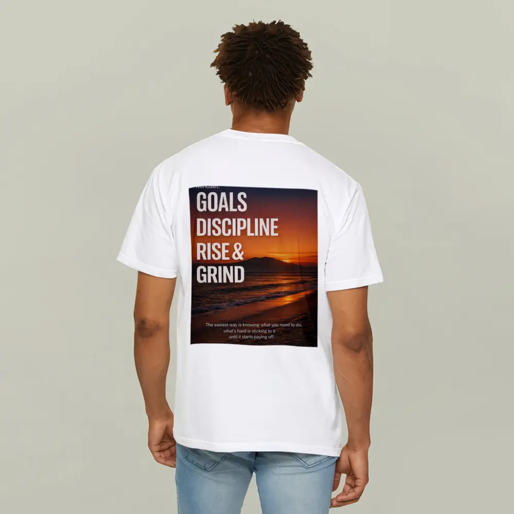 Goals Discipline Rise Grind Sunset Motivational – T-Shirts