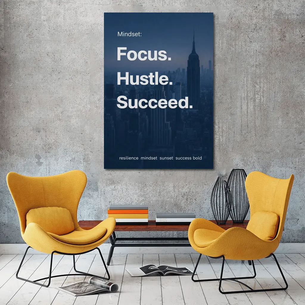Focus Hustle Succeed Mindset New York City – Wall Art