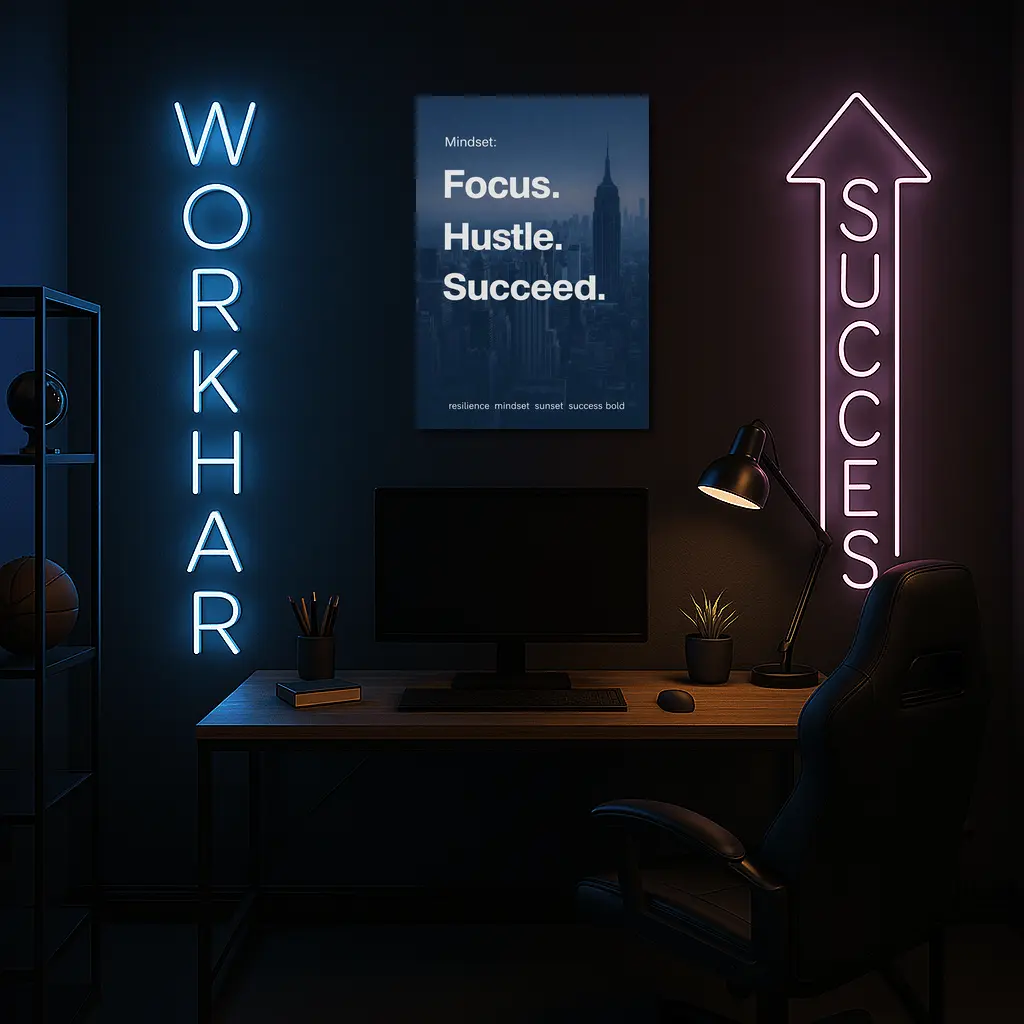 Focus Hustle Succeed Mindset New York City – Wall Art