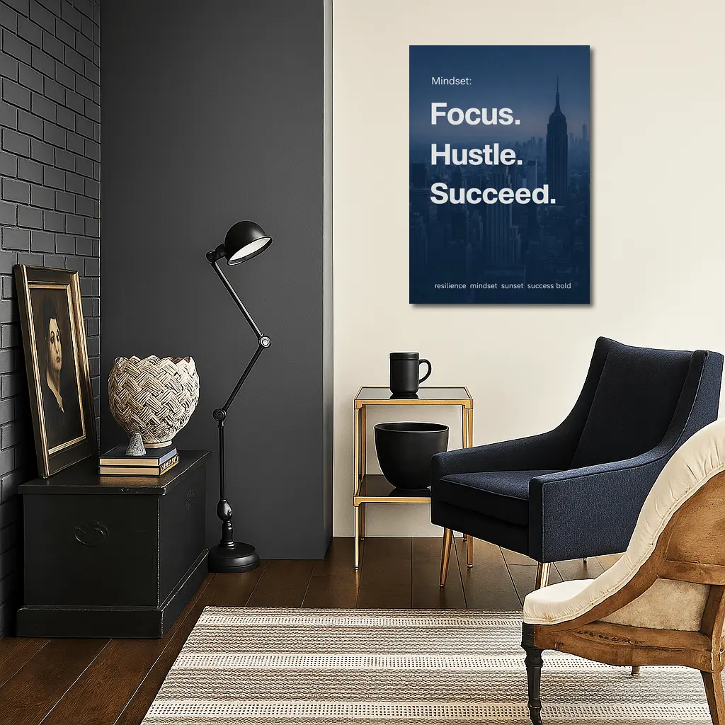 Focus Hustle Succeed Mindset New York City – Wall Art