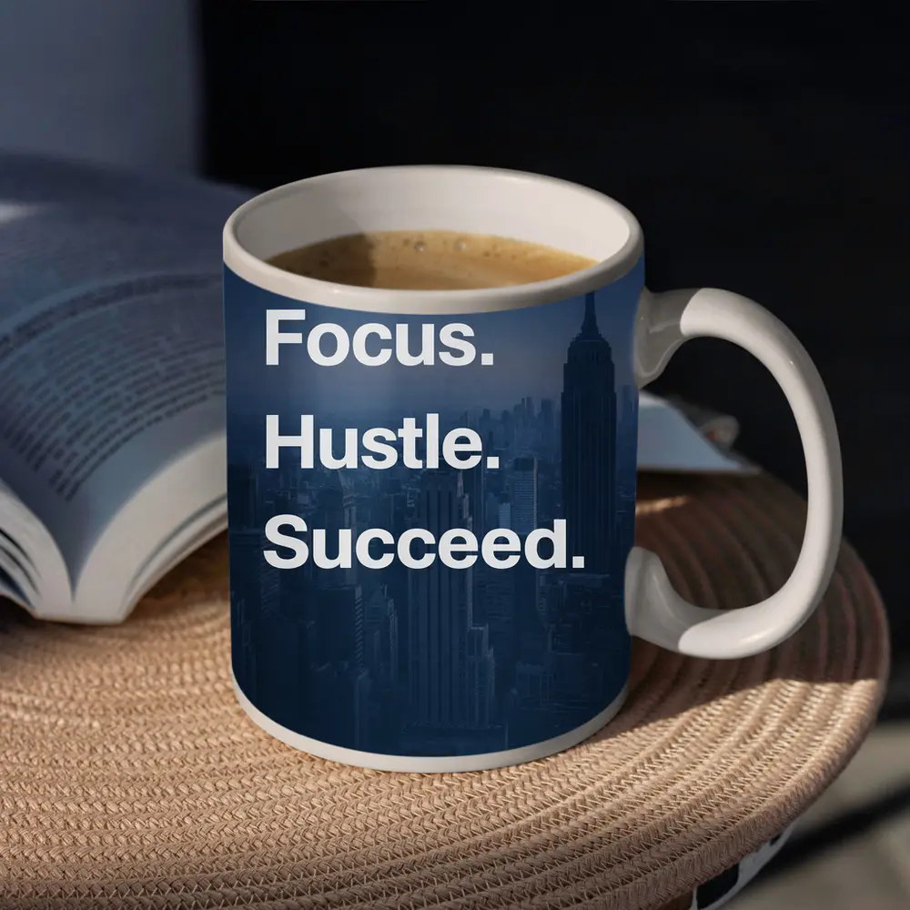 Focus Hustle Succeed Mindset New York City – Mugs