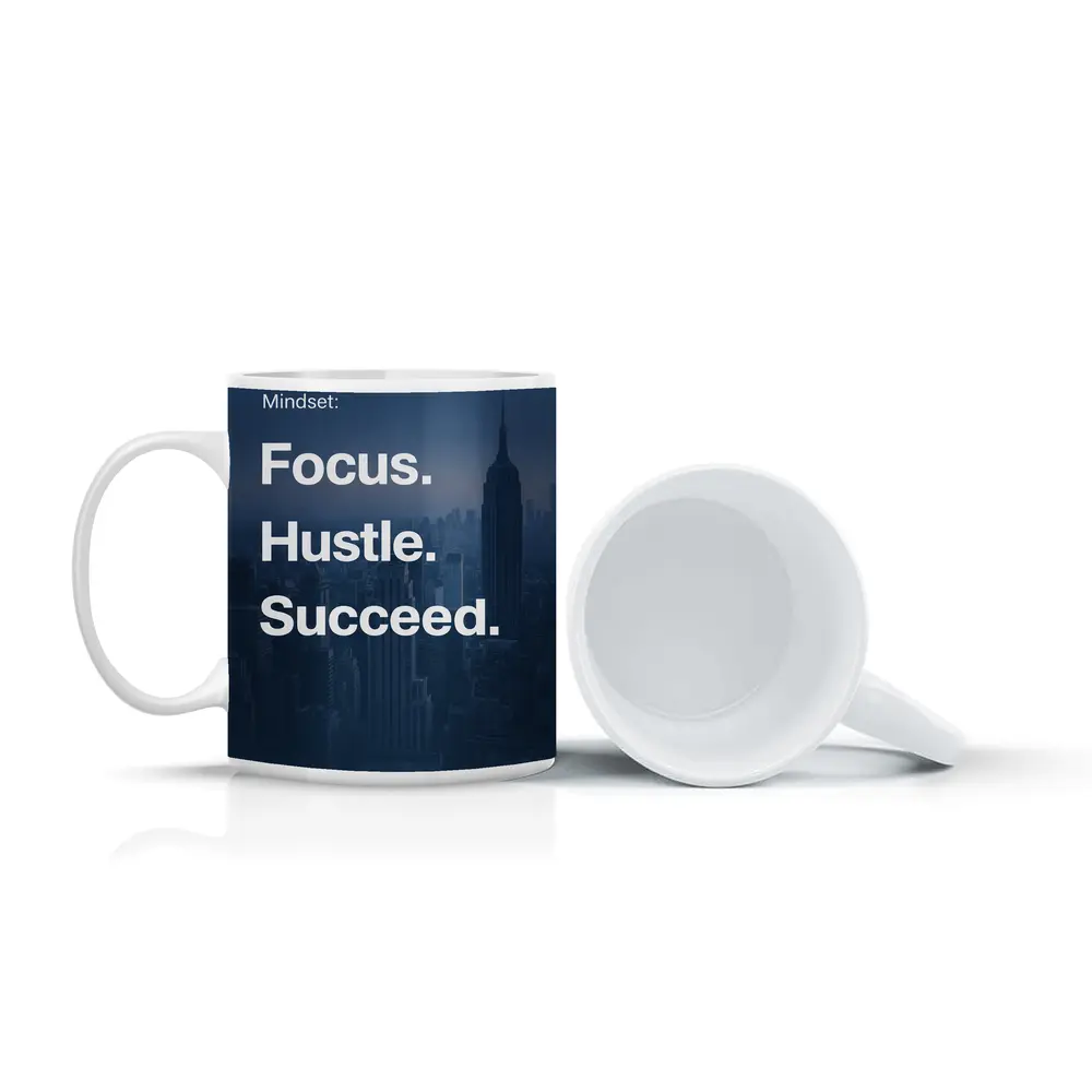 Focus Hustle Succeed Mindset New York City – Mugs