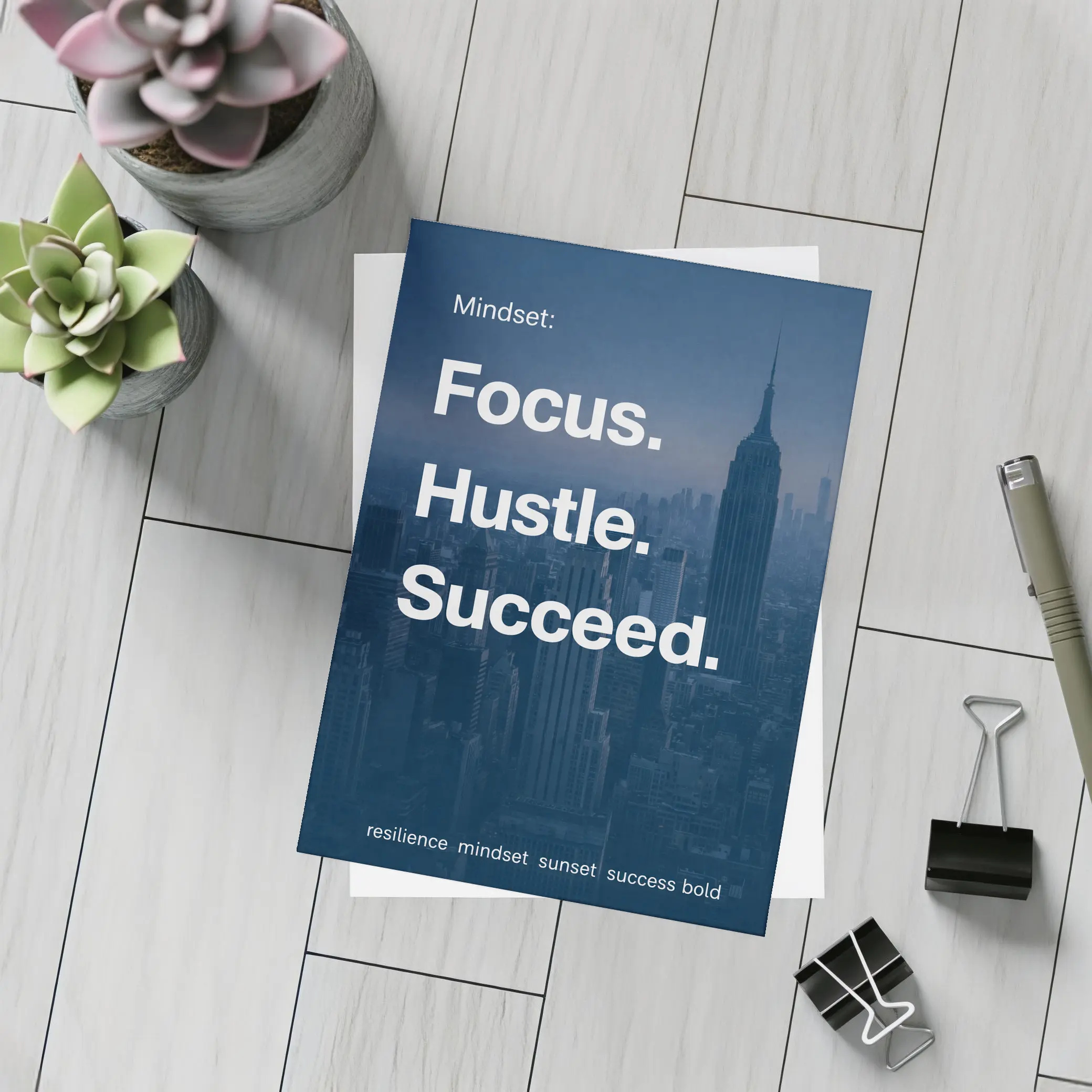 Focus Hustle Succeed Mindset New York City – Postcards