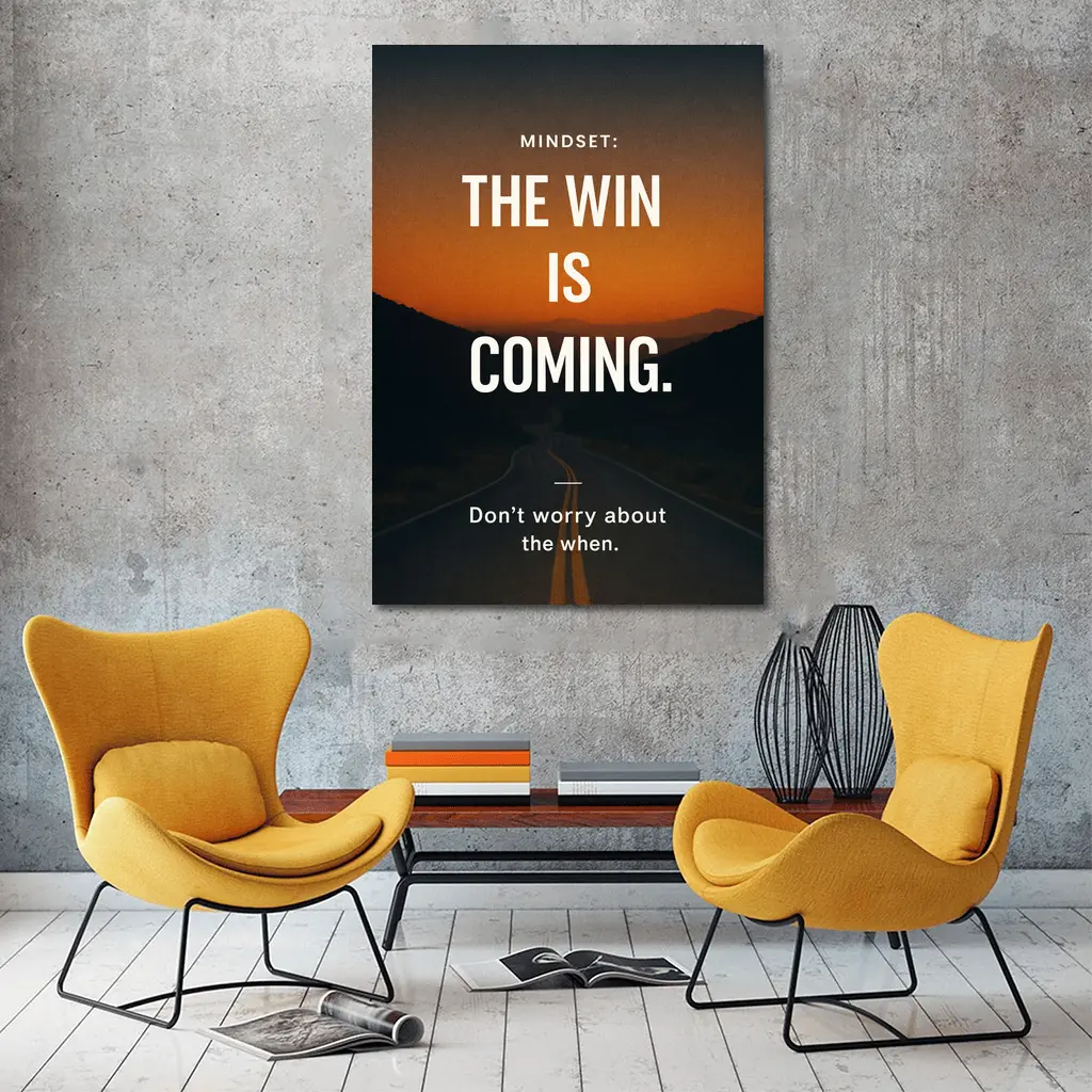 The Win Is Coming Mindset Road Sunset – Wall Art