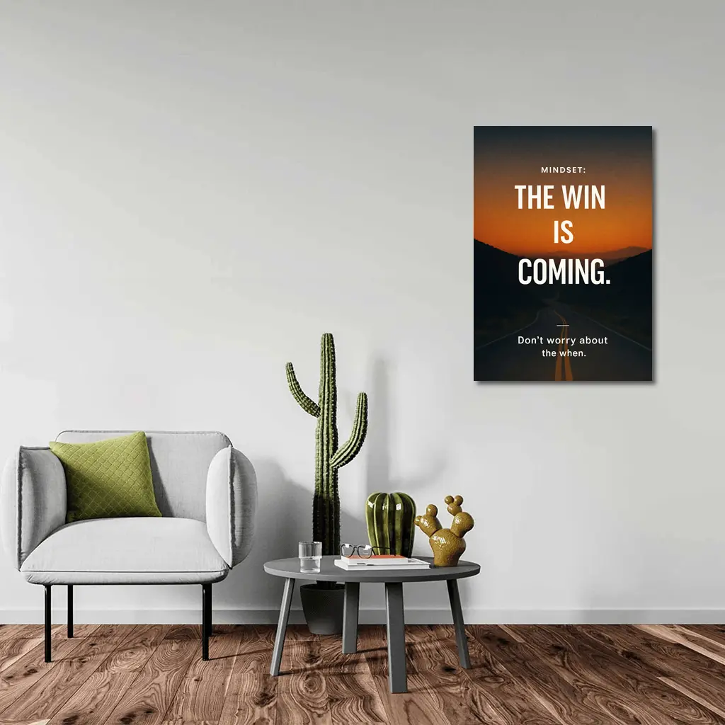 The Win Is Coming Mindset Road Sunset – Wall Art