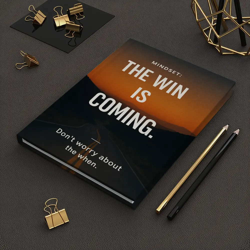 The Win Is Coming Mindset Road Sunset – Notebooks