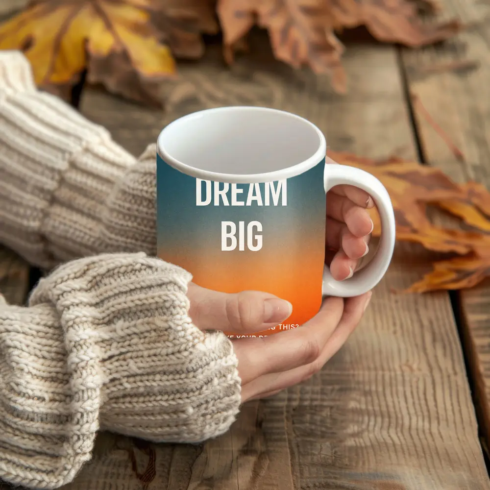 Dream Big Mindset Motivational Sunset Quote – Mugs