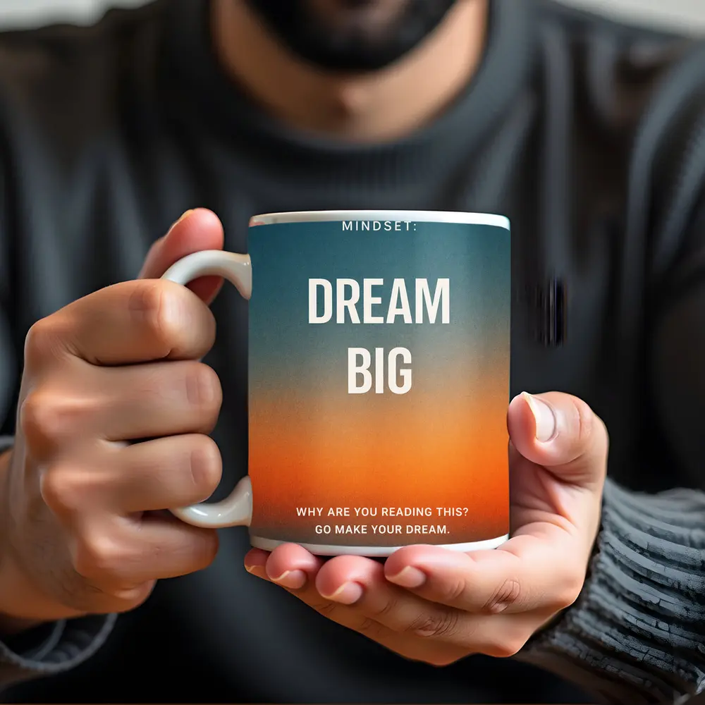 Dream Big Mindset Motivational Sunset Quote – Mugs