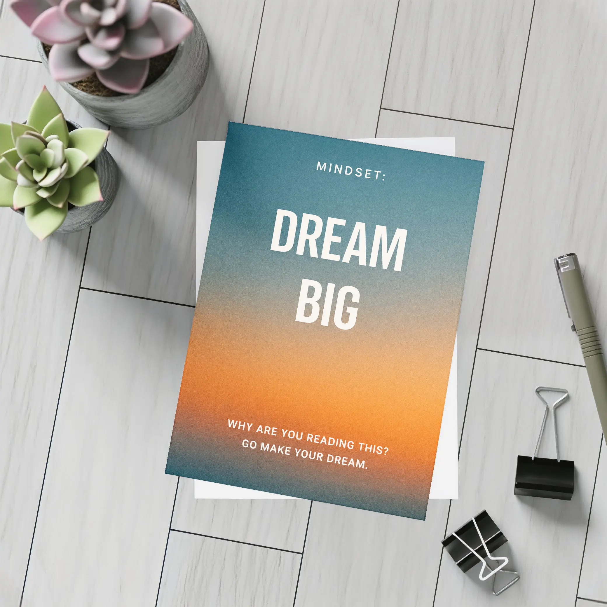 Dream Big Mindset Motivational Sunset Quote – Postcards