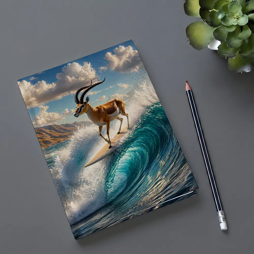 Antelope Surfing Giant Ocean Wave Art – Notebooks
