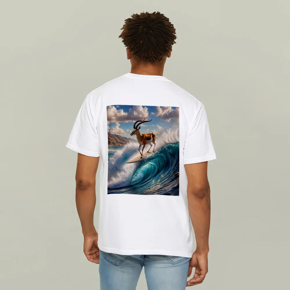 Antelope Surfing Giant Ocean Wave Art – T-Shirts
