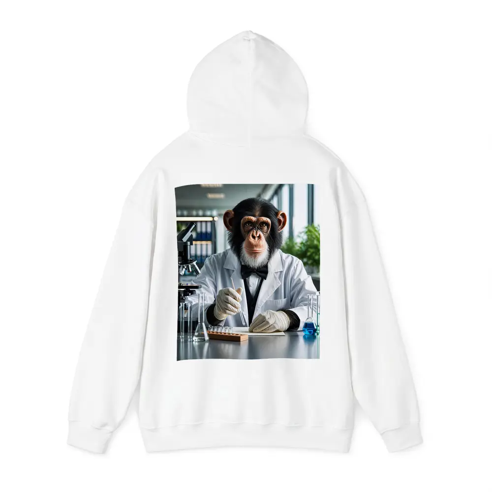Chimpanzee Scientist Working in Research Laboratory – Hoodies