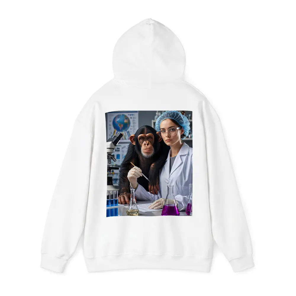 Chimpanzee Scientist Woman Lab Research – Hoodies