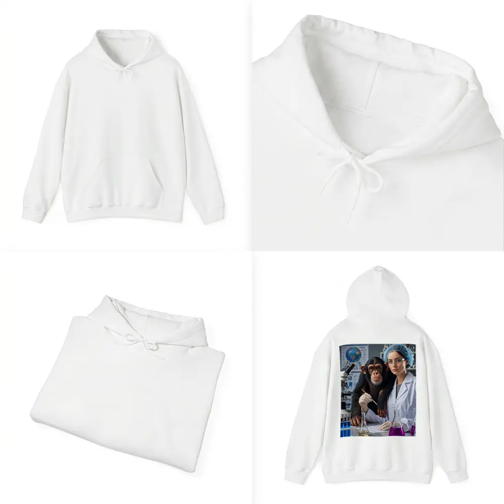 Chimpanzee Scientist Woman Lab Research – Hoodies
