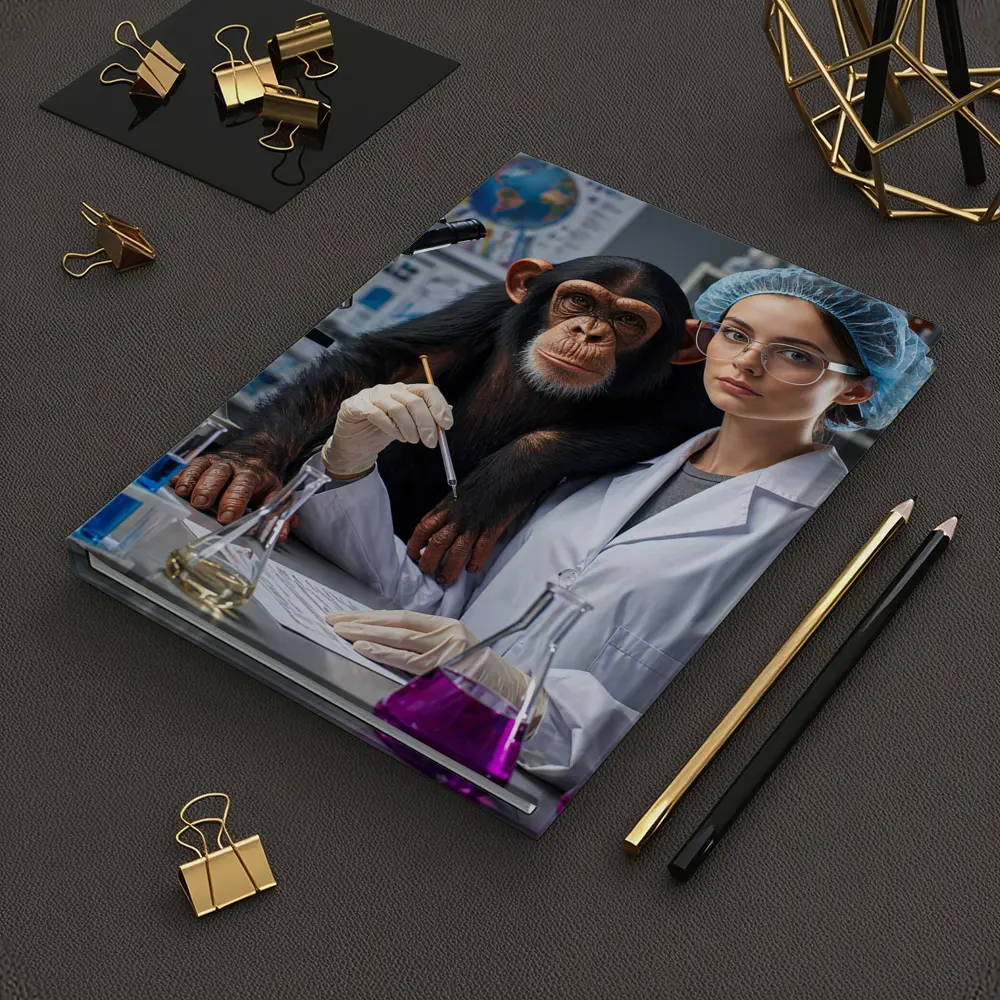 Chimpanzee Scientist Woman Lab Research – Notebooks