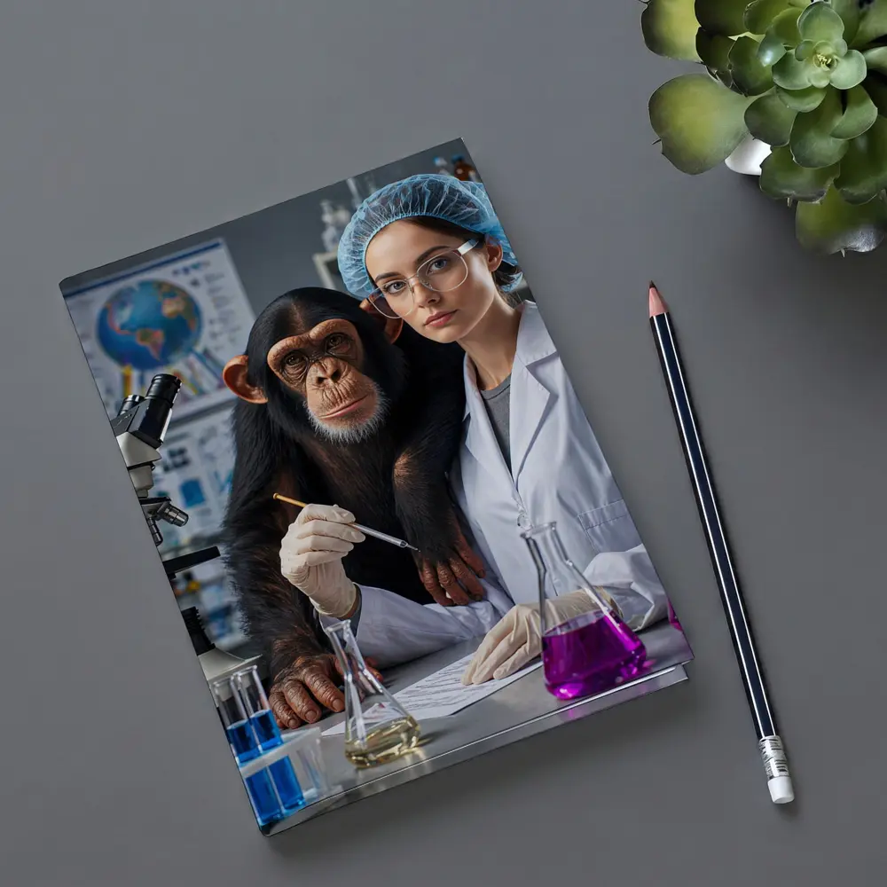 Chimpanzee Scientist Woman Lab Research – Notebooks