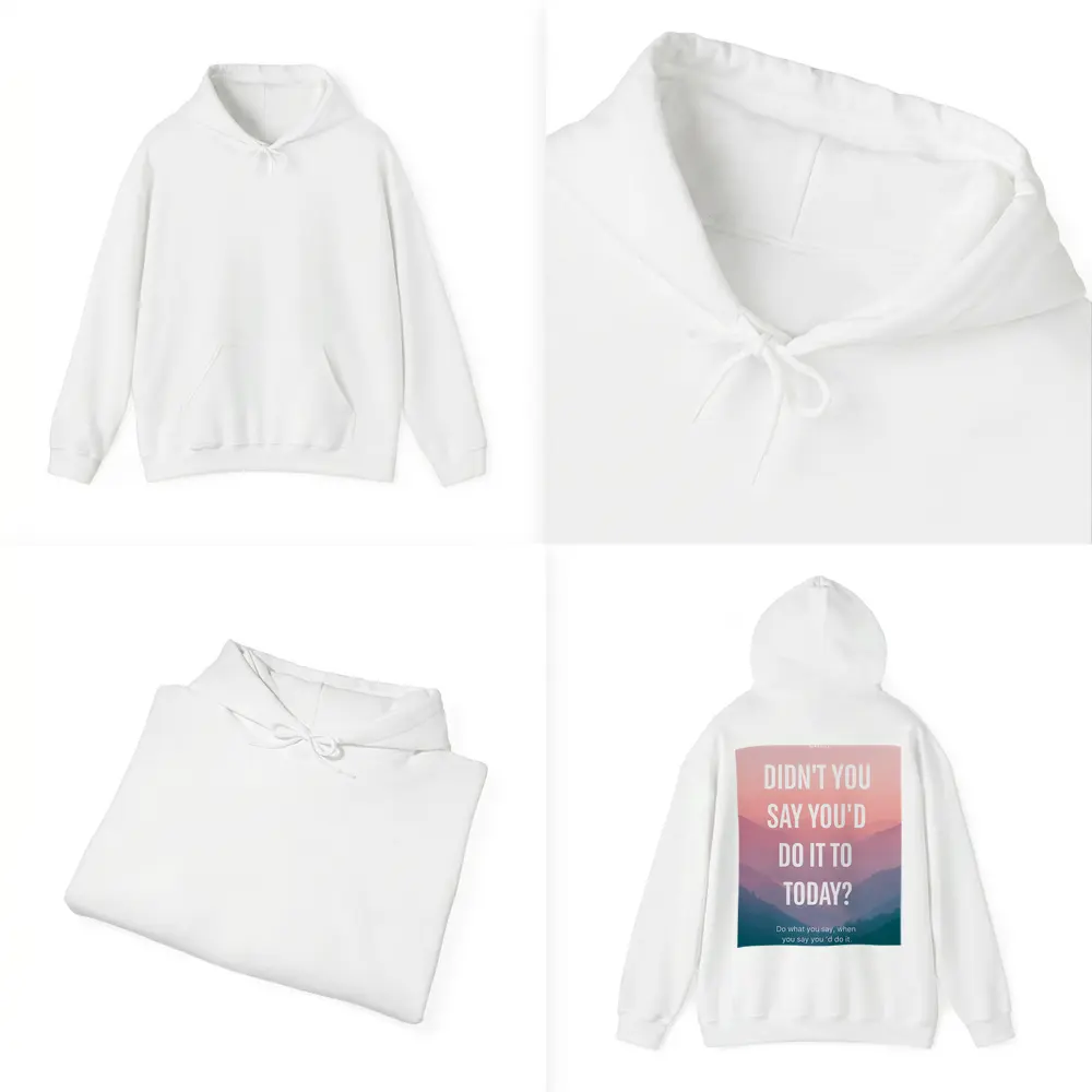 Motivational Quote Pink Mountain Sunrise Landscape – Hoodies