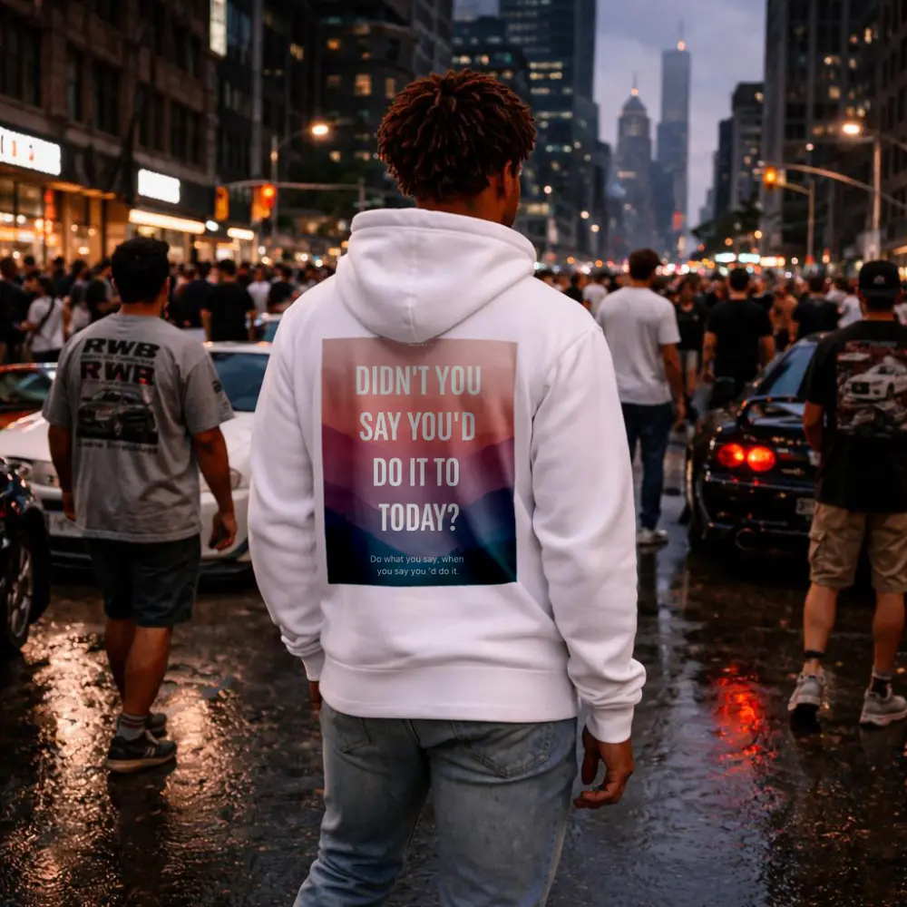 Motivational Quote Pink Mountain Sunrise Landscape – Hoodies