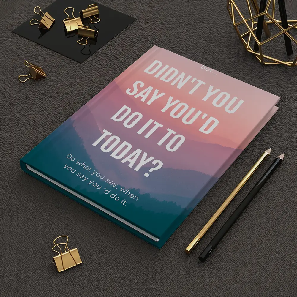 Motivational Quote Pink Mountain Sunrise Landscape – Notebooks