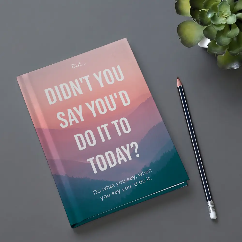 Motivational Quote Pink Mountain Sunrise Landscape – Notebooks