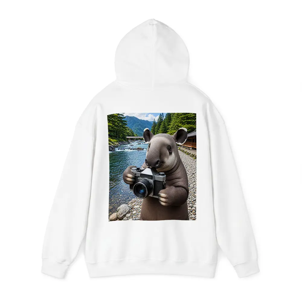 Tapir Photographer by Japanese Mountain River – Hoodies