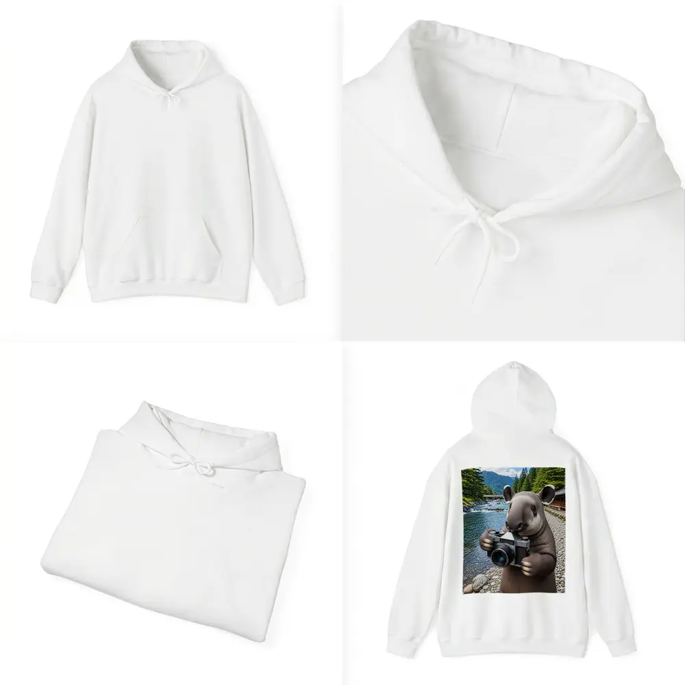 Tapir Photographer by Japanese Mountain River – Hoodies