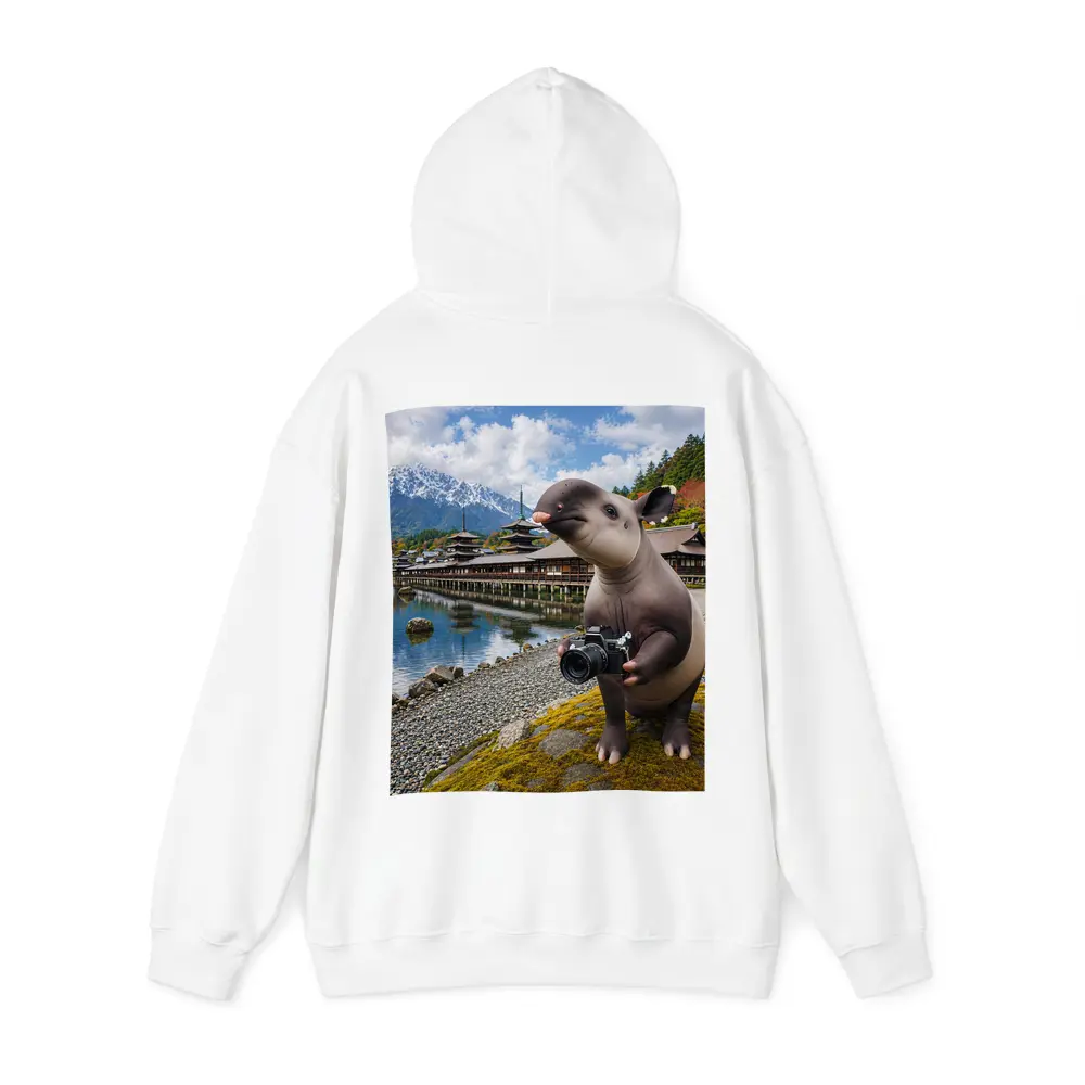 Tapir Tourist Holding Camera Japanese Temple – Hoodies