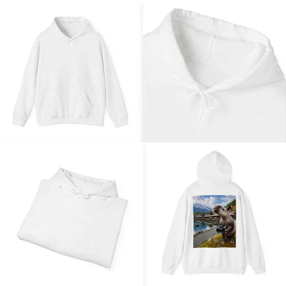Tapir Tourist Holding Camera Japanese Temple – Hoodies