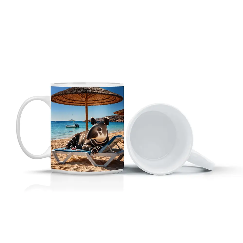 Tapir Relaxing On Sunny Beach Chair – Mugs