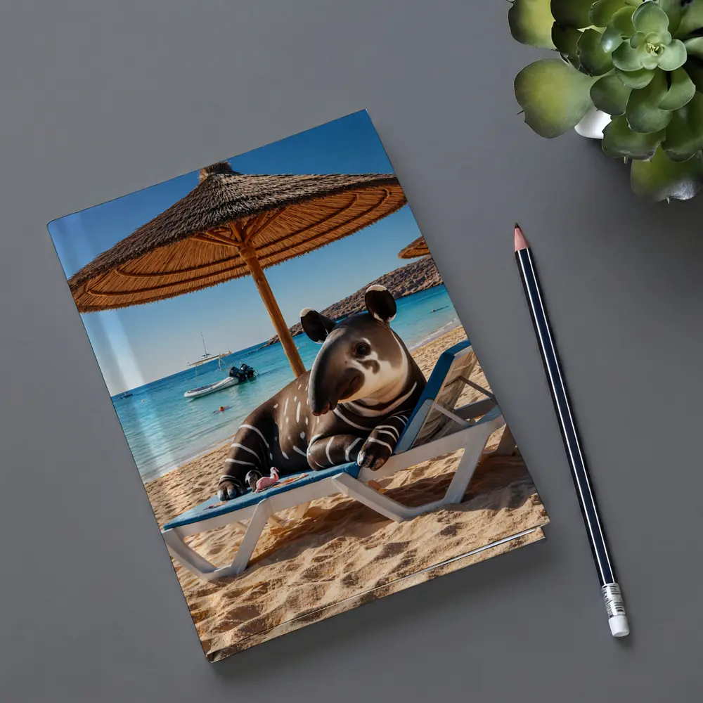 Tapir Relaxing On Sunny Beach Chair – Notebooks