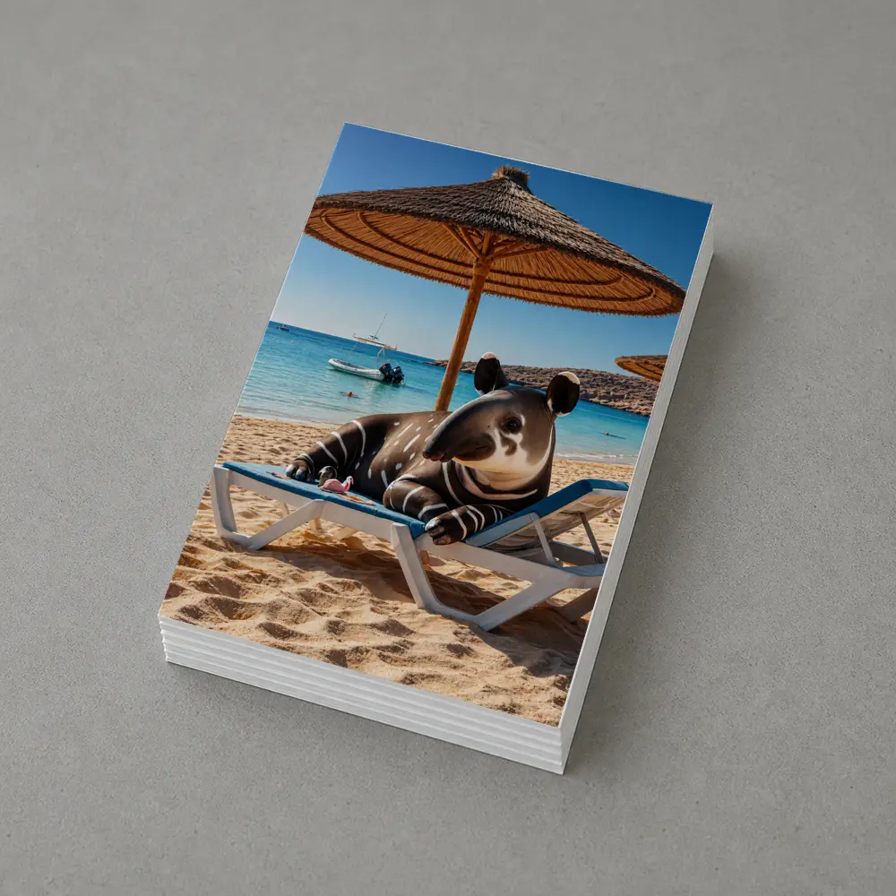 Tapir Relaxing On Sunny Beach Chair – Postcards