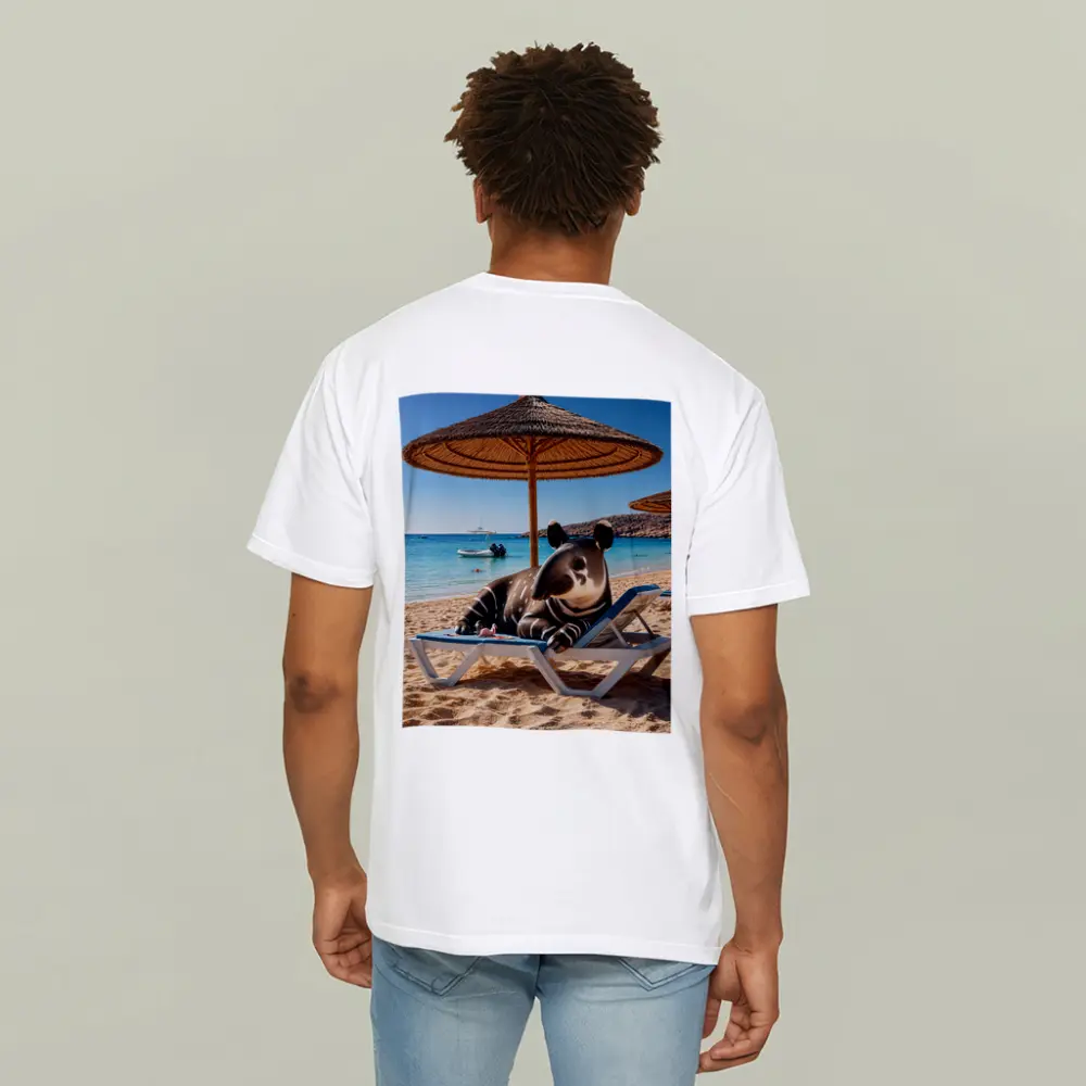 Tapir Relaxing On Sunny Beach Chair – T-Shirts