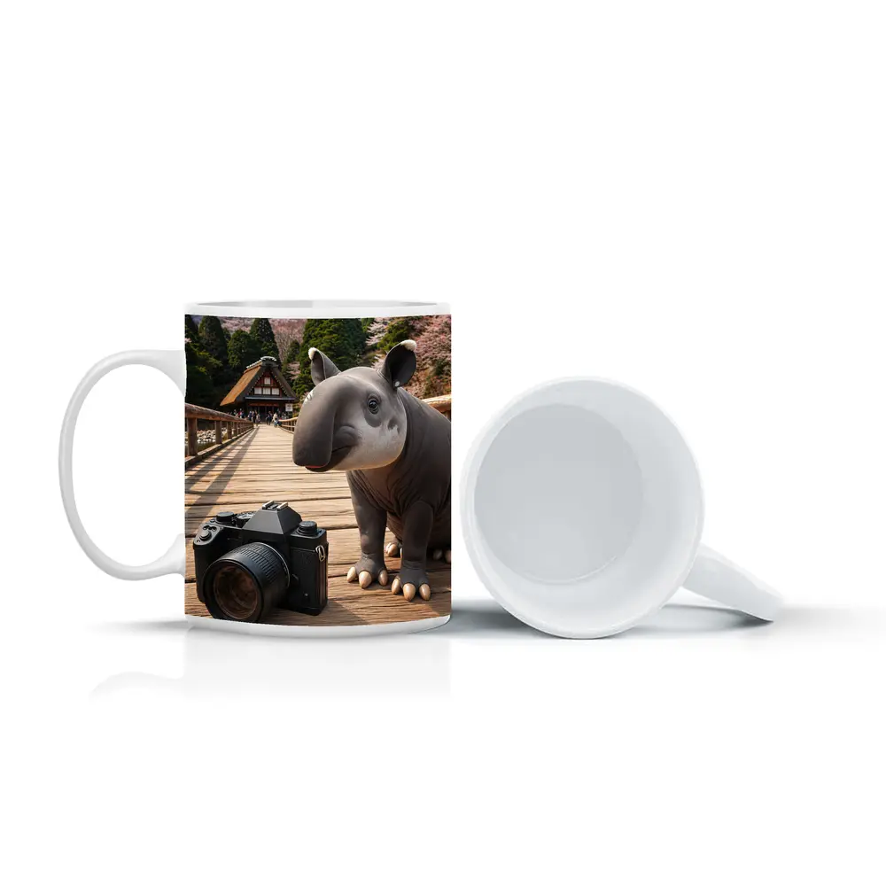 Tapir With Camera On Japanese Bridge – Mugs