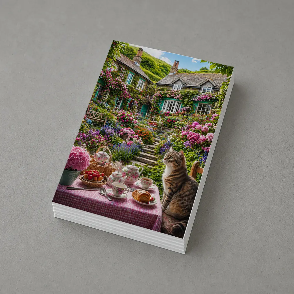 Tabby Cat English Cottage Garden Tea Setting – Postcards