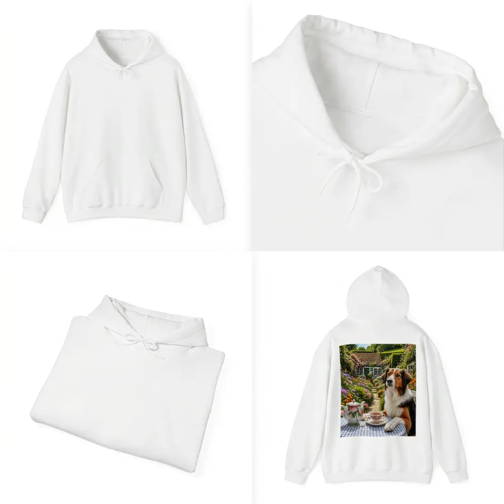 Border Collie Tea Garden Cottage Flowers – Hoodies